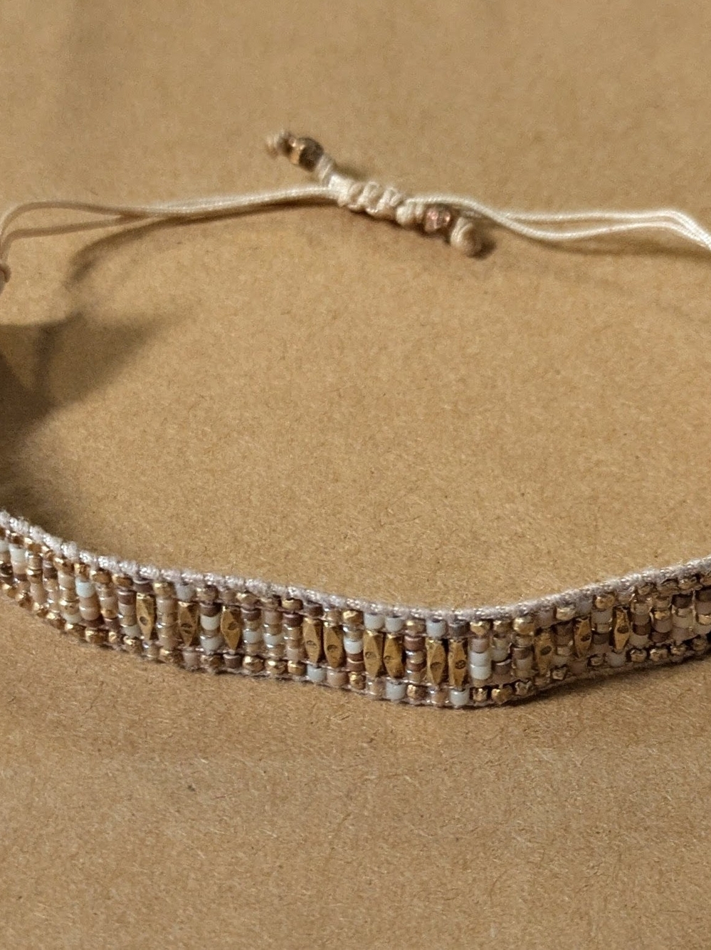 Chan Luu Boho Metallic & Neutral Woven Seed Bead Adjustable